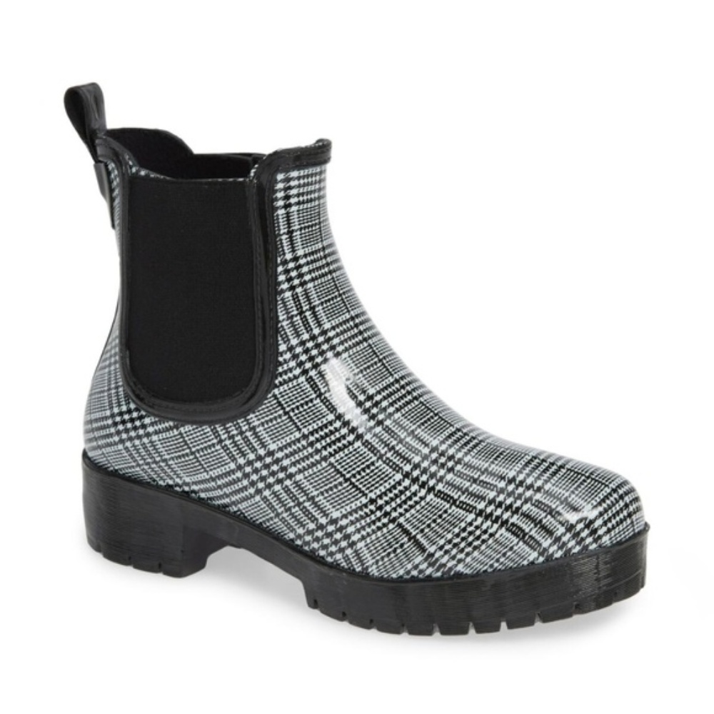 Jeffrey Campbell Cloudy Chelsea Rain Boot plaid